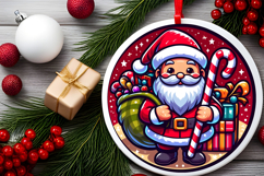 Round Christmass Ornament PNG Product Image 2