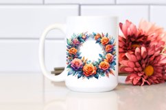 Abstract Colorful Roses Frame | Sublimation Clipart Product Image 2