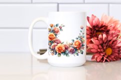 Abstract Colorful Roses Frame | Sublimation Clipart Product Image 2