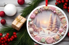 Pastel Christmass Scene Ornament PNG Product Image 2