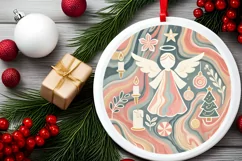 Round Christmas Ornament Sublimation|Clipart Product Image 1