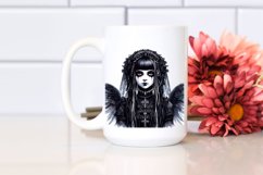 Detailed Watercolor Gothic Girl, PNG Product Image 2