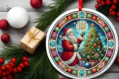 Round Christmas Ornament Sublimation|Clipart Product Image 1