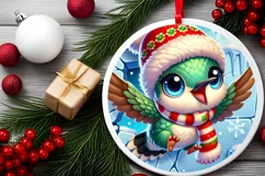 Round Christmas Ornament Sublimation|Clipart Product Image 1