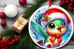 Round Christmas Ornament Sublimation|Clipart Product Image 1