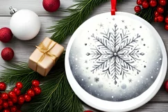Round Christmas Ornament Sublimation|Clipart Product Image 2