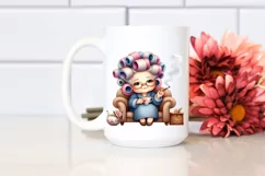 Old Lady Teacup Hair Curlers | Clipart Product Image 2