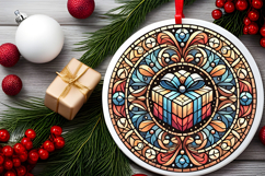 Round Christmass Ornament PNG Product Image 2
