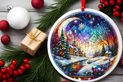 Round Christmass Ornament PNG Product Image 2