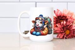 Colorful Baby Cow with Mountaineer&#039;s Gear PNG Product Image 2