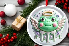 Round Christmas Ornament Sublimation|Clipart Product Image 1