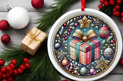 Round Christmas Ornament Sublimation|Clipart Product Image 1