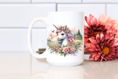 Colorful Pastel Baby Unicorn Country Scene PNG Product Image 2