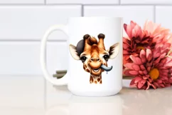 Detailed Giraffe Portrait Tongue Out | Clipart Product Image 2