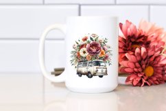 Vintage Campervan with Flowers PNG Product Image 2