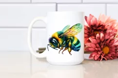 Cute Baby Bee Sleeping in Flower PNG Product Image 2