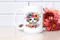 Colorful Flowers Puppy Clipart Product Image 2