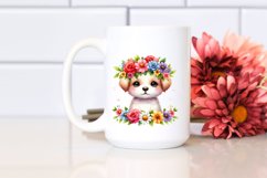 Colorful Flowers Puppy Clipart Product Image 2