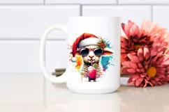 Quirky Lamb with Santa Hat, PNG Product Image 2