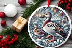 Round Christmas Ornament Sublimation|Clipart Product Image 1