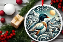 Round Christmas Ornament Sublimation|Clipart Product Image 1