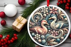 Round Christmas Ornament Sublimation|Clipart Product Image 1