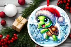 Round Christmas Ornament Sublimation|Clipart Product Image 1