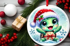 Round Christmas Ornament Sublimation|Clipart Product Image 1