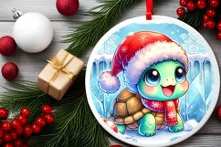 Round Christmas Ornament Sublimation|Clipart Product Image 1