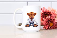 Colorful Baby Highland Cow with Martial Artist's GI PNG Product Image 2