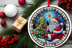 Round Christmas Ornament Sublimation|Clipart Product Image 1