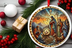 Round Christmas Ornament Sublimation|Clipart Product Image 1
