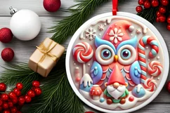 Round Christmas Ornament Sublimation|Clipart Product Image 2