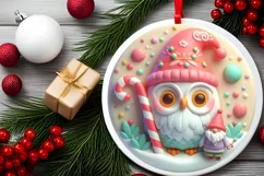 Round Christmas Ornament Sublimation|Clipart Product Image 2