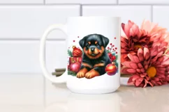 Cute Rottweiler with Christmas Decor, High-Res PNG Product Image 2