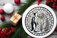 Round Christmas Ornament Sublimation|Clipart Product Image 1