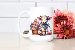 Baby Unicorn with Cupcakes, Colorful PNG Product Image 2