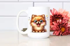 Crazy Funny Pomeranian | Watercolor Clipart Product Image 2