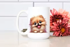 Crazy Funny Pomeranian | Watercolor Clipart Product Image 2