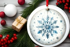 Round Christmas Ornament Sublimation|Clipart Product Image 2