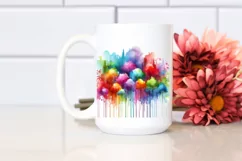 Colorful Abstract Rainbow Trees, Transparent PNG Product Image 2