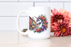 Colorful Baby Unicorn with Italian Street PNG Product Image 2