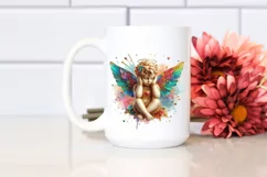 Cupid Angel Of Love Gesture Watercolor Florals Clipart Product Image 2