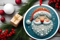 Christmas Round Cute Ornament Sublimation Product Image 1