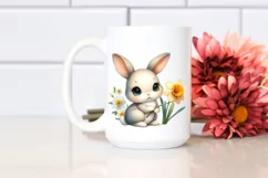 Easter Bunny Flower, Clipart |T-shirt, Mug PNG Product Image 3