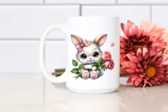Bunny Roses, Clipart |T-shirt, Mug PNG Product Image 3