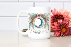 Vibrant Boho Moon with Stars, Transparent PNG Product Image 2