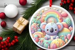 Round Christmas Ornament Sublimation|Clipart Product Image 2