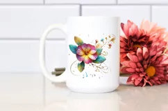 Watercolor Luxury Flower Love Splash Clipart Product Image 2