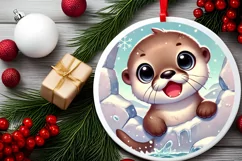 Round Christmas Ornament Sublimation|Clipart Product Image 1